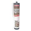 Evostik Glaziers Putty cartridge in natural finish shown as a product packshot on a neutral background, highlighting a paintable glazing compound for sealing and bedding glass in timber and metal window frames with long-lasting durability.