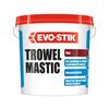 Evostik Trowel Mastic in a red finish shown in a tub as a product packshot on a neutral background, highlighting an overpaintable glazing and bedding compound for sealing and bedding glass in timber and metal door and window frames.